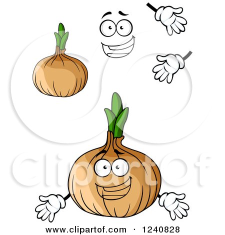 Clipart of a Happy Onion Character - Royalty Free Vector Illustration by Vector Tradition SM