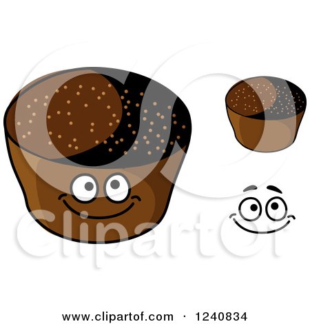 Clipart of a Happy Rye Bread Character - Royalty Free Vector Illustration by Vector Tradition SM