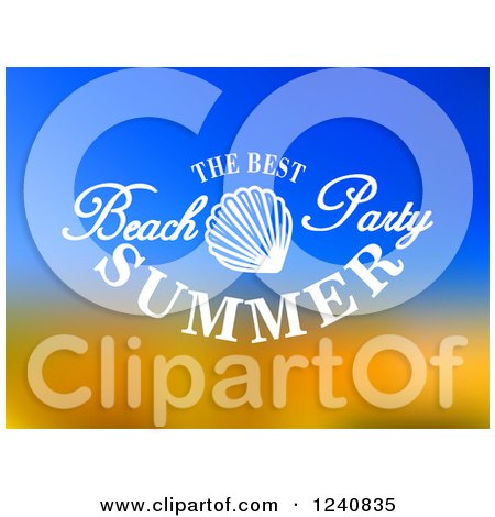 Clipart of the Best Beach Party Summer Text over Gradient - Royalty Free Vector Illustration by Vector Tradition SM