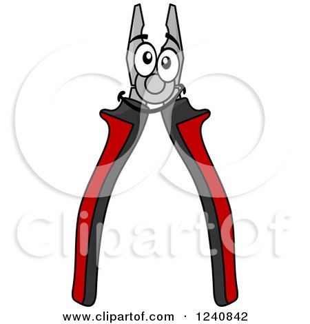 Clipart of a Happy Wire Cutters Character - Royalty Free Vector Illustration by Vector Tradition SM
