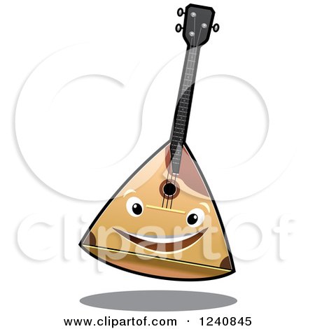 Clipart of a Happy Balalaika Instrument - Royalty Free Vector Illustration by Vector Tradition SM