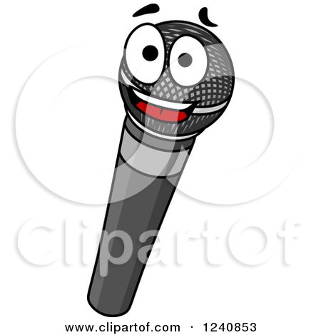 Clipart of a Happy Microphone - Royalty Free Vector Illustration by Vector Tradition SM