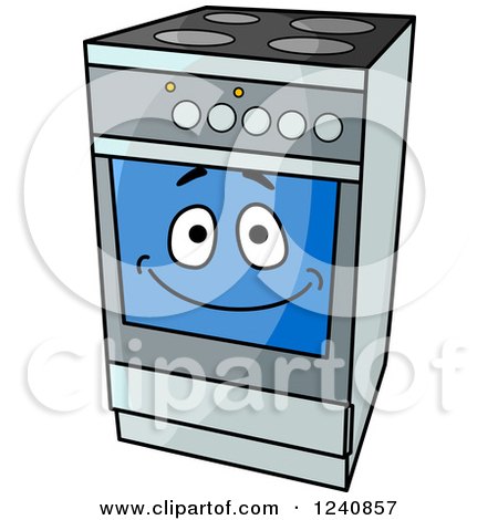 Clipart of a Happy Oven Range - Royalty Free Vector Illustration by Vector Tradition SM
