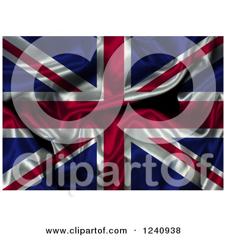 Clipart of a 3d Crumpled Union Jack Flag - Royalty Free Illustration by KJ Pargeter