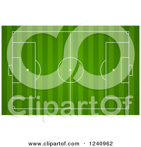 Clipart of a Soccer Field Background - Royalty Free Vector Illustration by KJ Pargeter