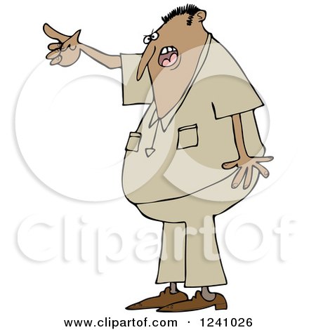 Clipart of an Angry Indian Man Yelling and Pointing - Royalty Free Vector Illustration by djart