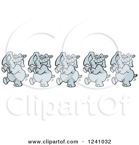 Clipart of a Happy Elephant Dancing - Royalty Free Vector Illustration by Johnny Sajem
