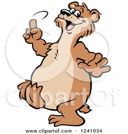 Clipart of a Happy Bear Dancing - Royalty Free Vector Illustration by Johnny Sajem