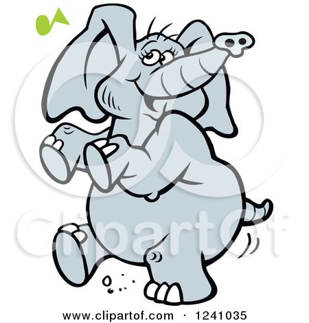 Clipart of a Happy Elephant Dancing - Royalty Free Vector Illustration by Johnny Sajem