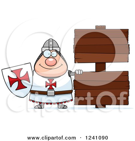 Clipart of a Chubby Knight Templar by Wooden Signs - Royalty Free Vector Illustration by Cory Thoman