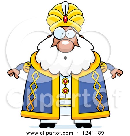 Clipart of a Surprised Gasping Chubby Sultan - Royalty Free Vector Illustration by Cory Thoman