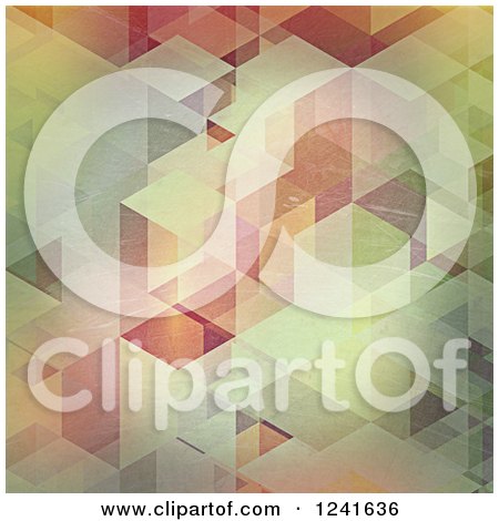 Clipart of a Vintage Cubic Background - Royalty Free Illustration by KJ Pargeter