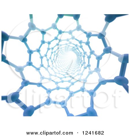 Clipart of a 3d Carbon Nanotube Structure Tunnel on White - Royalty Free Illustration by Mopic