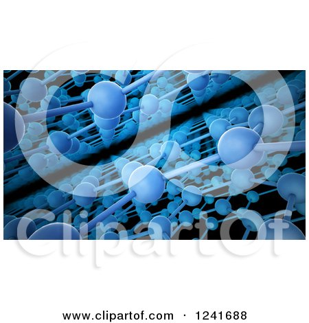 Clipart of a 3d Blue Atomic Structure of Graphite Layers - Royalty Free Illustration by Mopic