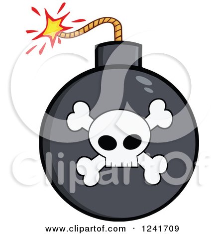 Clipart of a Lit Skull and Crossbones Bomb - Royalty Free Vector Illustration by Hit Toon