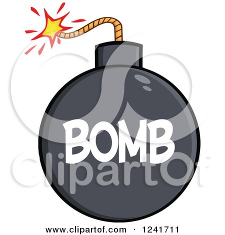 Clipart of a Lit Bomb with Text - Royalty Free Vector Illustration by Hit Toon