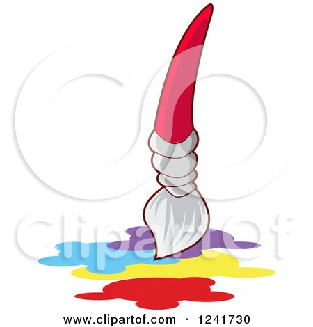 Clipart of a Paintbrush and Different Colors - Royalty Free Vector Illustration by YUHAIZAN YUNUS