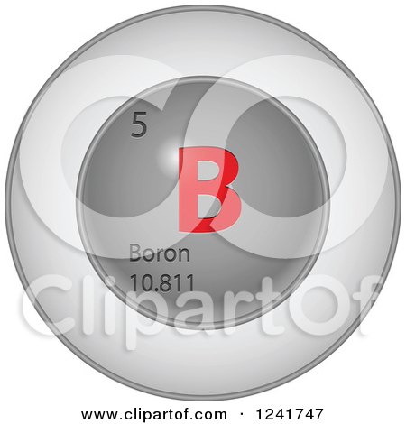 Clipart of a 3d Round Red and Silver Boron Chemical Element Icon - Royalty Free Vector Illustration by Andrei Marincas
