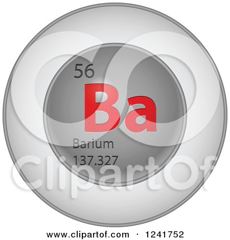 Clipart of a 3d Round Red and Silver Barium Chemical Element Icon - Royalty Free Vector Illustration by Andrei Marincas