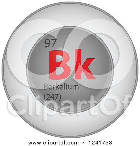 Clipart of a 3d Round Red and Silver Berkelium Chemical Element Icon - Royalty Free Vector Illustration by Andrei Marincas