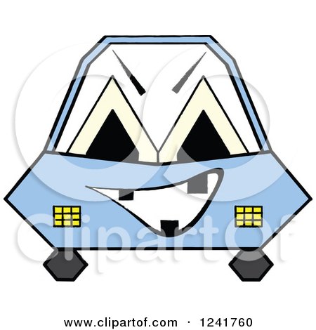 Clipart of a Mad Blue Boy Car - Royalty Free Vector Illustration by Andrei Marincas