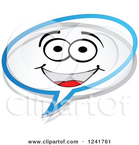 Clipart of a Happy Chat Speech Balloon - Royalty Free Vector Illustration by Andrei Marincas