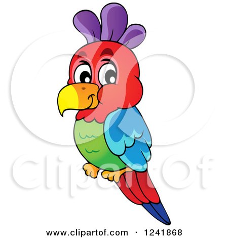 Clipart of a Colorful Parrot - Royalty Free Vector Illustration by visekart