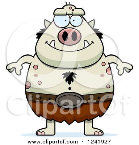 Clipart of a Chubby Happy Troll - Royalty Free Vector Illustration by Cory Thoman