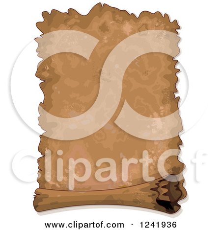 Clipart of a Very Old Antique Parchment Scroll - Royalty Free Vector Illustration by Pushkin