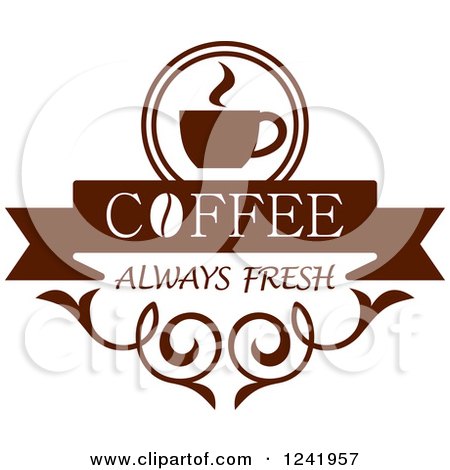 Clipart of a Brown Coffee Label - Royalty Free Vector Illustration by Vector Tradition SM