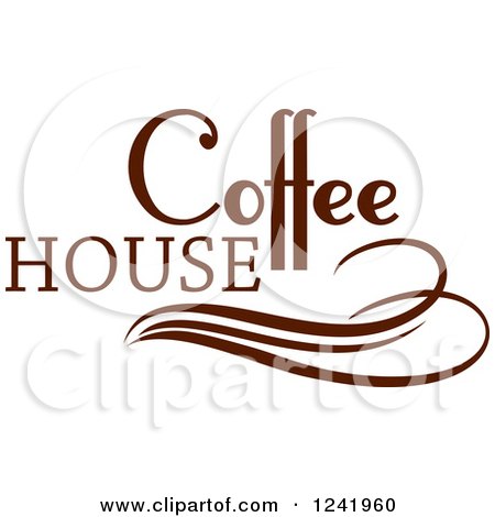 Clipart of a Brown Coffee House Label 4 - Royalty Free Vector Illustration by Vector Tradition SM