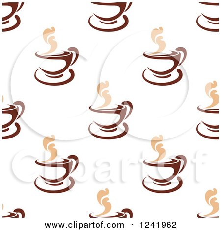 Clipart of a Seamless Hot Coffee Background Pattern - Royalty Free Vector Illustration by Vector Tradition SM