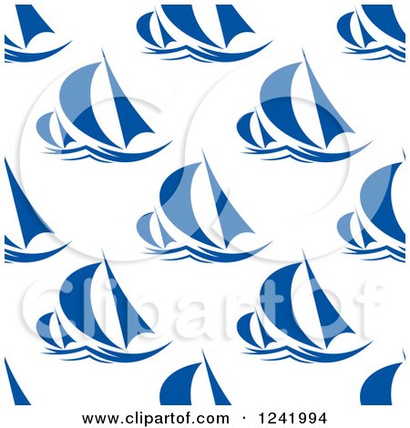 Clipart of a Seamless Sailboat Background Pattern - Royalty Free Vector Illustration by Vector Tradition SM