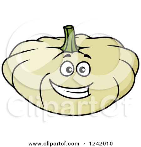 Clipart of a Smiling White Pumpkin - Royalty Free Vector Illustration by Vector Tradition SM