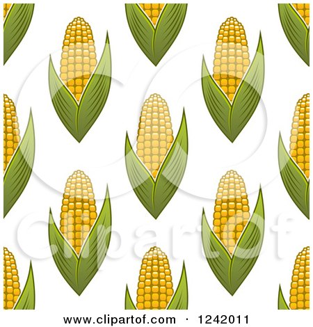 Clipart of a Seamless Corn Background Pattern - Royalty Free Vector Illustration by Vector Tradition SM