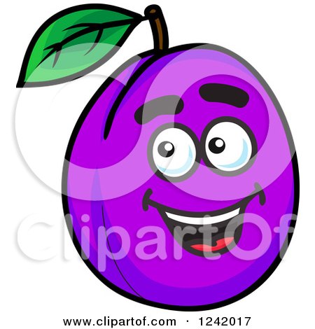 Clipart of a Laughing Plum - Royalty Free Vector Illustration by Vector Tradition SM