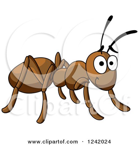 Clipart of a Happy Brown Ant - Royalty Free Vector Illustration by Vector  Tradition SM #1242024