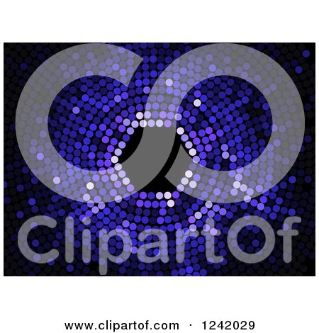Clipart of a Purple Dot Mosaic Circle on Black - Royalty Free Vector Illustration by Vector Tradition SM