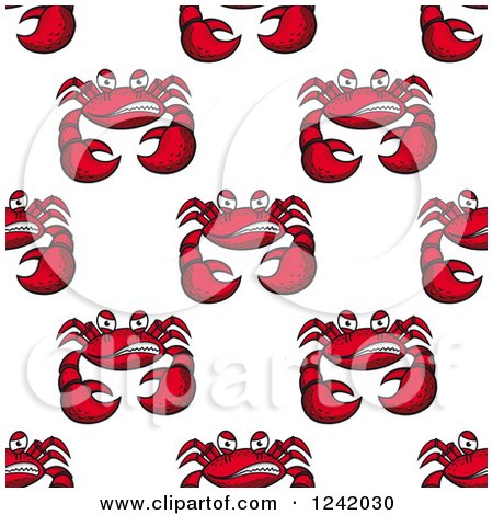 Clipart of a Seamless Mad Crab Background Pattern - Royalty Free Vector Illustration by Vector Tradition SM