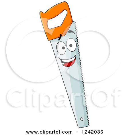 Clipart of a Happy Hand Saw - Royalty Free Vector Illustration by Vector Tradition SM