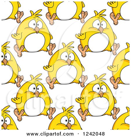 Clipart of a Seamless Chubby Yellow Chick Background Pattern - Royalty Free Vector Illustration by Vector Tradition SM