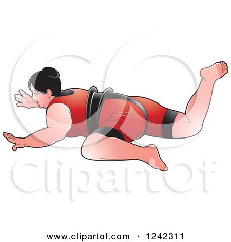 Clipart of a Female Sumo Wrestler - Royalty Free Vector Illustration by Lal Perera