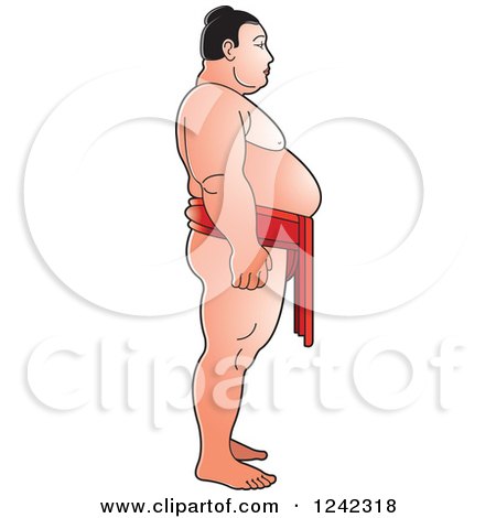 Clipart of a Sumo Wrestler - Royalty Free Vector Illustration by Lal Perera
