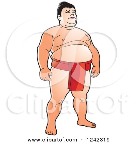 Clipart of a Sumo Wrestler 2 - Royalty Free Vector Illustration by Lal Perera