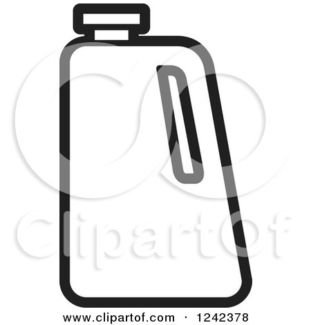 Clipart of a Black and White Water Jug - Royalty Free Vector Illustration by Lal Perera