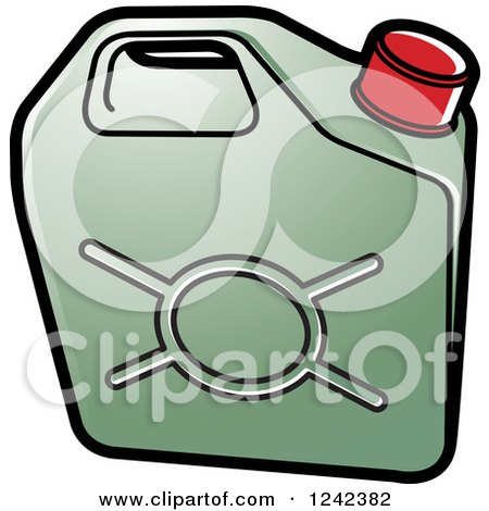 Clipart of a Green Water Jug - Royalty Free Vector Illustration by Lal Perera