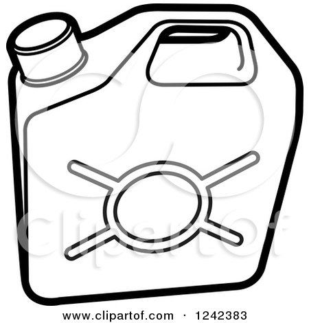 Clipart of a Black and White Water Jug 2 - Royalty Free Vector Illustration by Lal Perera