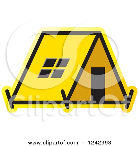Clipart of a Yellow Tent - Royalty Free Vector Illustration by Lal Perera