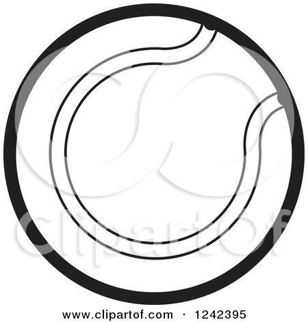 Clipart of a Black and White Tennis Ball - Royalty Free Vector Illustration by Lal Perera