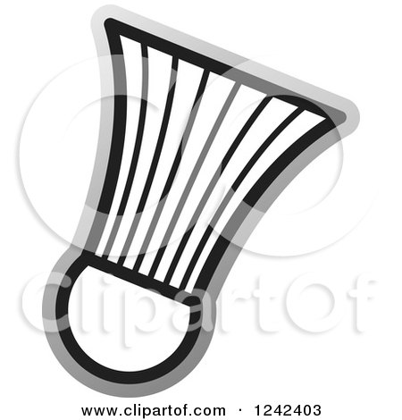 Clipart of a Grayscale Badminton Shuttlecock - Royalty Free Vector Illustration by Lal Perera